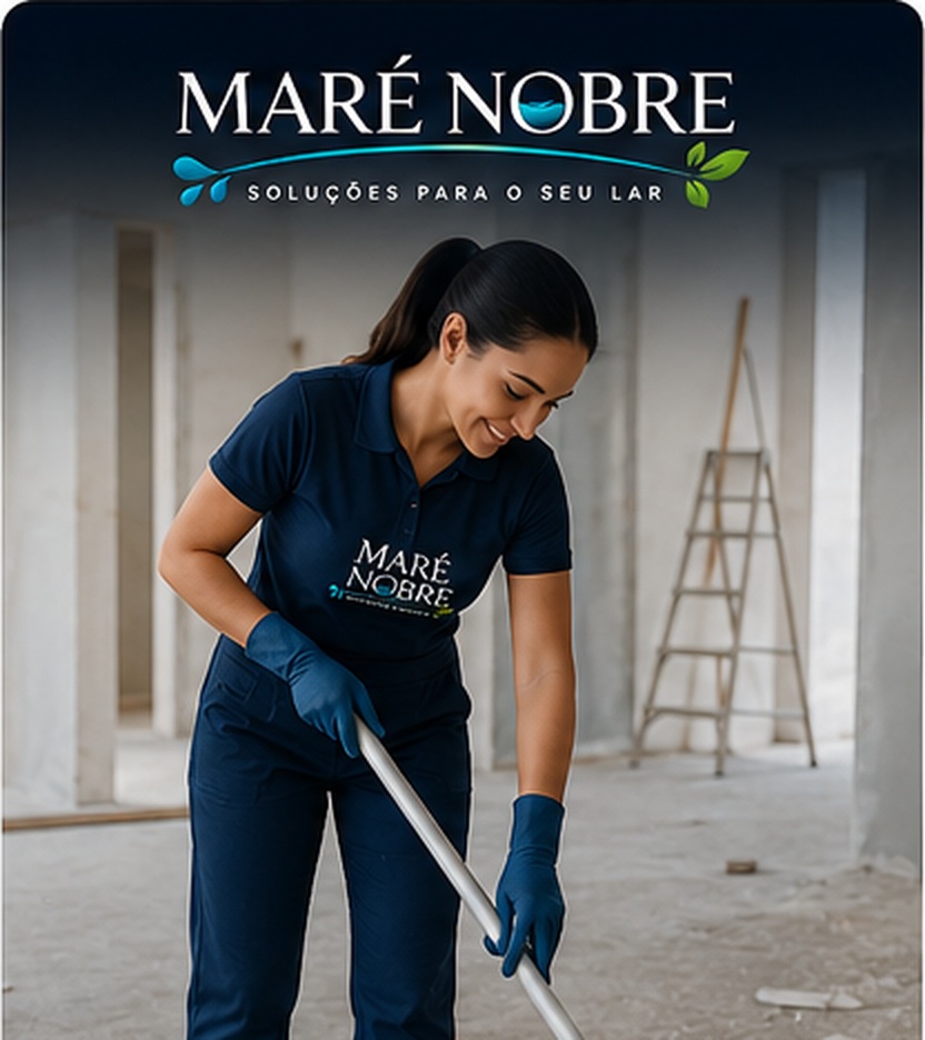 Funcionário da Maré Nobre realizando o serviço de pós obra